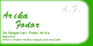 arika fodor business card